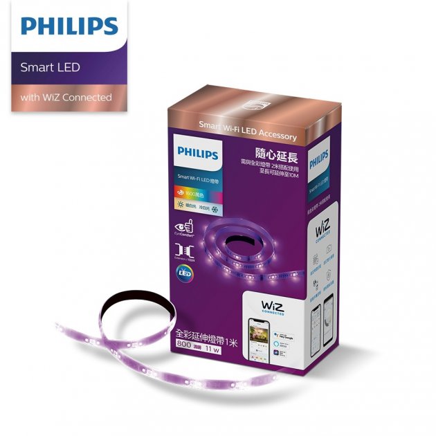 Philips 飛利浦 Wi-Fi WiZ 智慧照明 1M全彩延伸燈帶 1