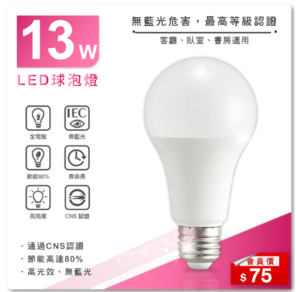 LED 13W球泡燈 CNS認證